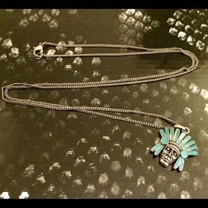 Medium pendant Native American chief necklace